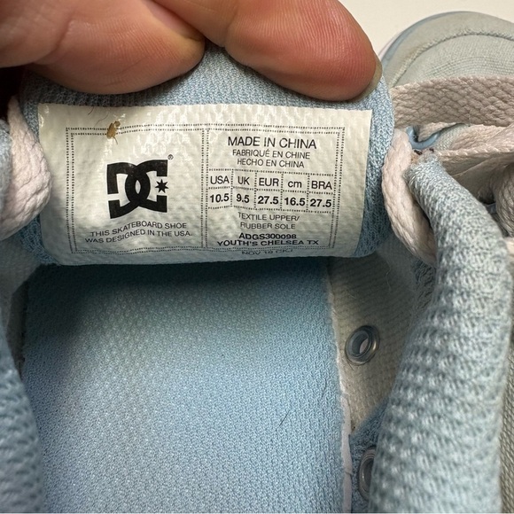 2/20$ DC Skate Toddler Girls 10.5 Baby Blue Sneaker Classic Skateboarding Pastel - Picture 7 of 7